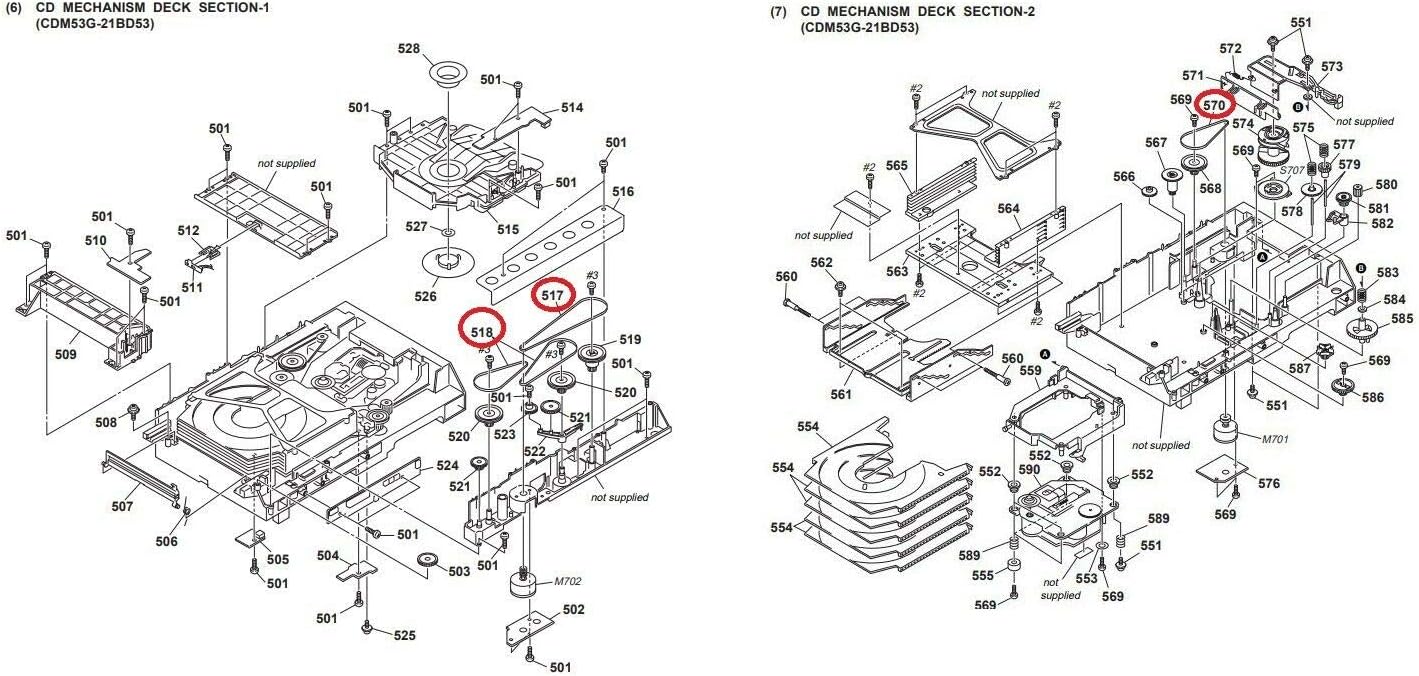 SONY CD Mechanism Deck Belt Kit (4 Pieces) SONY CD Mechanism Deck Belt Kit (4 Pieces)