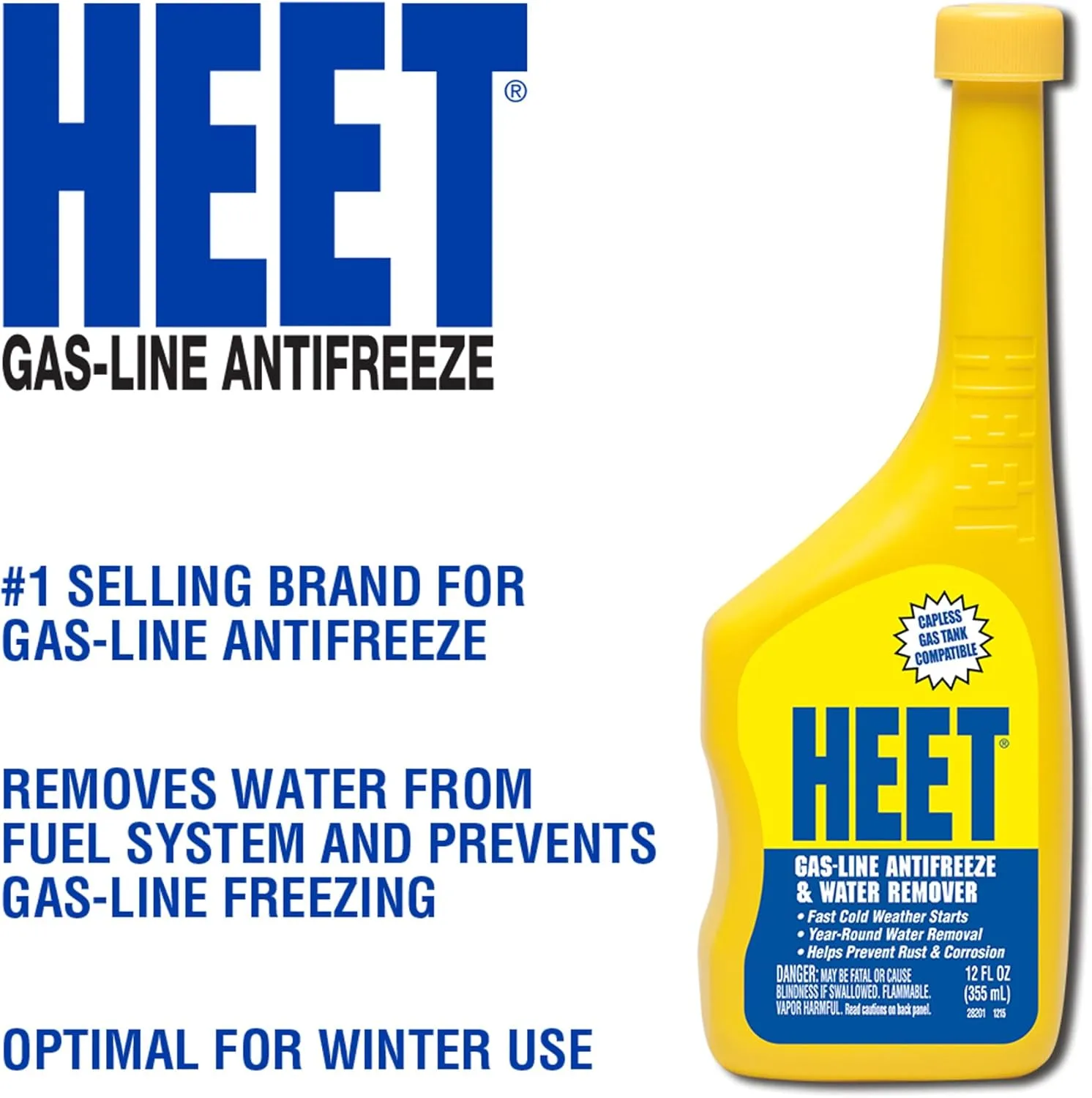 HEET Water Remover & Gas Line Antifreeze, 12 fl. oz.