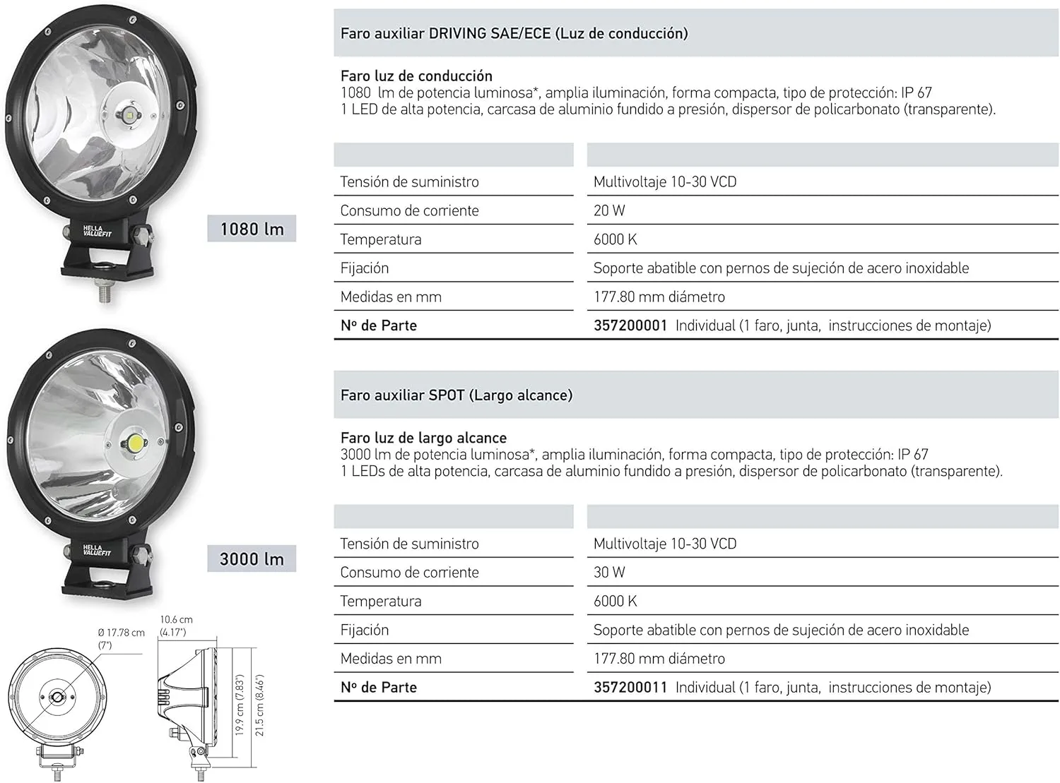 HELLA 357200011 ValueFit 7" Spot Beam Light, Multi