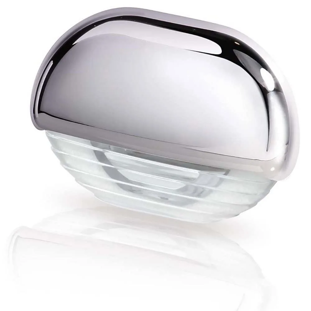 HELLA 958126001 8560 Series' Easy Fit Multivolt White 12-24V DC LED Step Light with Clear Lens and Chrome Plated Plastic Cap