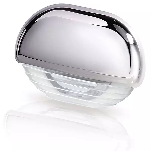 HELLA 958126001 8560 Series' Easy Fit Multivolt White 12-24V DC LED Step Light with Clear Lens and Chrome Plated Plastic Cap