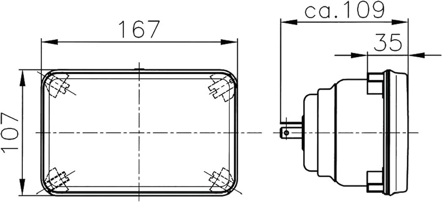 HELLA 003177821 164x103mm H1 High Beam Halogen Conversion Headlamp Kit , White