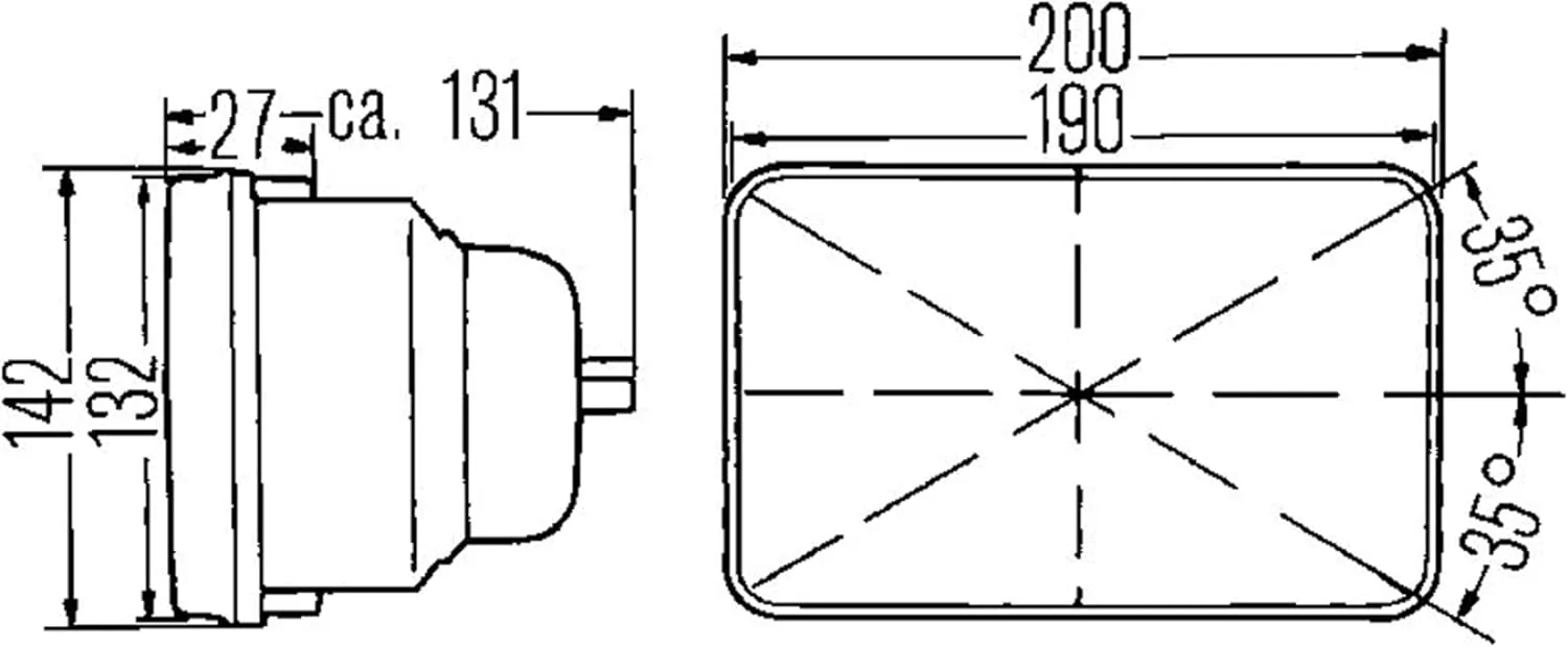 Hella 003427811 Headlamp Kit 190 x 132mm H4 12V