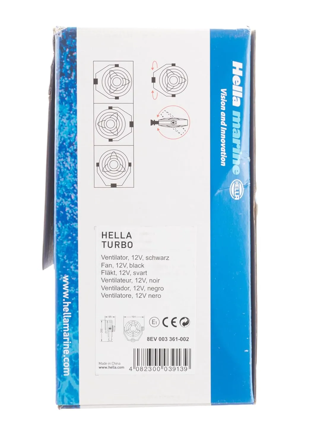 HELLA MARINE 003361002 12V 2-Speed Turbo Fan - Black