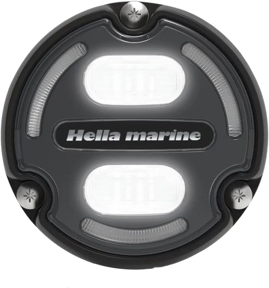 Hella Marine A2 RGB Underwater Light - 3000 Lumens - Black Housing - Charcoal Lens w/Edge Light