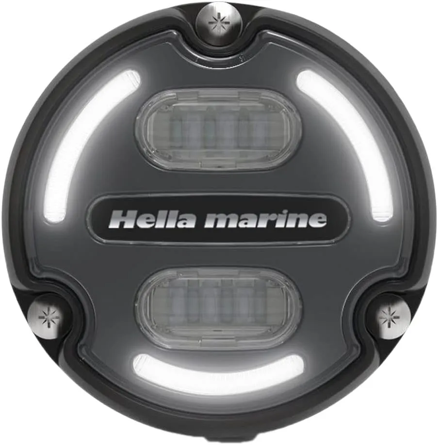 Hella Marine A2 RGB Underwater Light - 3000 Lumens - Black Housing - Charcoal Lens w/Edge Light