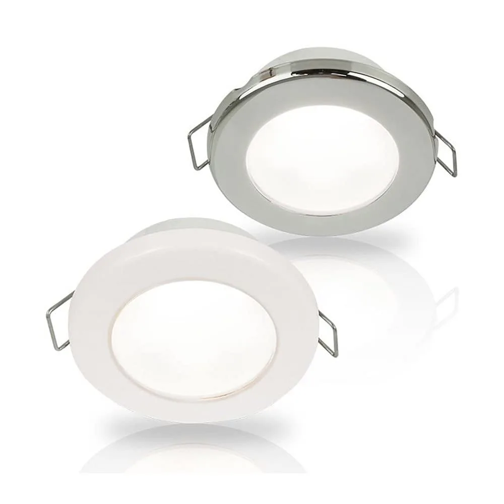 Hella Marine EuroLED 75 3" Round Spring Mount Down Light - White LED - White Plastic Rim - 12V