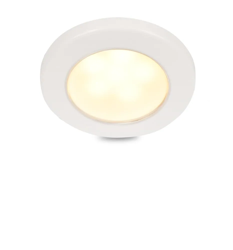 Hella Marine EuroLED 75 3" Round Screw Mount Down Light - Warm White LED - White Plastic Rim - 12V