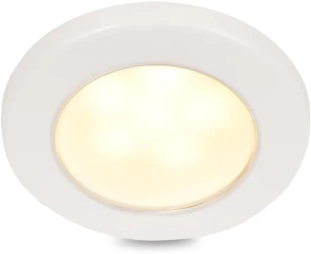 Hella Marine EuroLED 75 3" Round Screw Mount Down Light - Warm White LED - White Plastic Rim - 12V