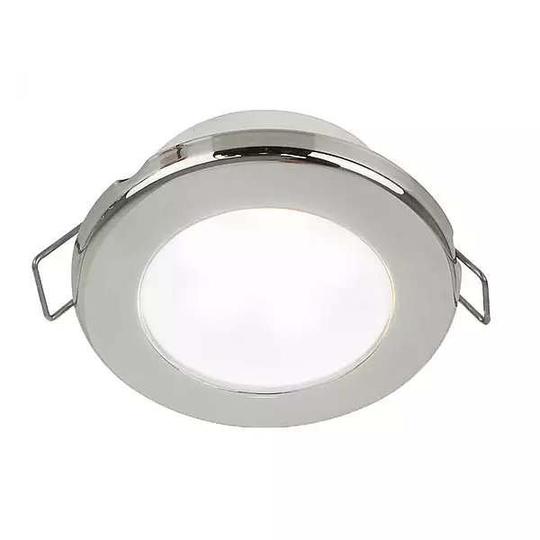 Hella Marine EuroLED 75 3" Round Spring Mount Down Light - White LED - Stainless Steel Rim - 12V