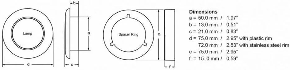 Hella Marine Polished Stainless Steel Rim LED Courtesy Lamp - Blue