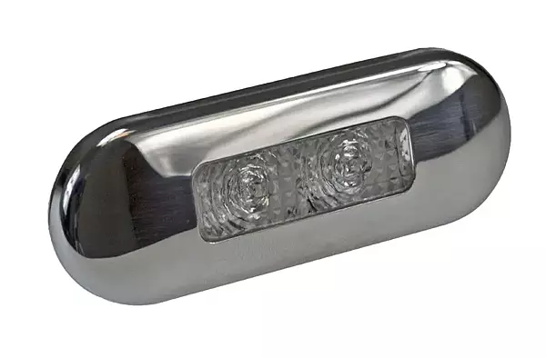 Hella Marine Surface Mount Oblong LED Courtesy Lamp - Red LED - Stainless Steel Bezel