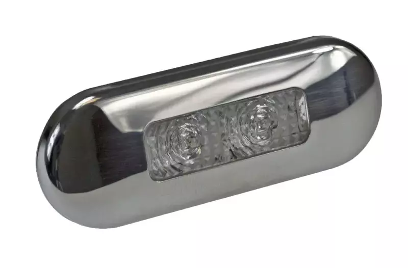 Hella Marine Surface Mount Oblong LED Courtesy Lamp - Red LED - Stainless Steel Bezel