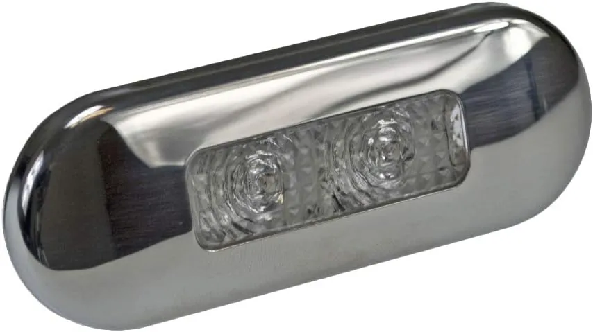 Hella Marine Surface Mount Oblong LED Courtesy Lamp - Red LED - Stainless Steel Bezel