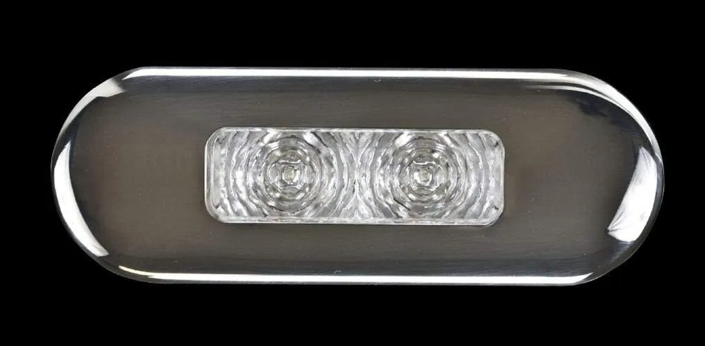 Hella Marine Surface Mount Oblong LED Courtesy Lamp - Red LED - Stainless Steel Bezel