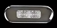 Hella Marine Surface Mount Oblong LED Courtesy Lamp - Red LED - Stainless Steel Bezel