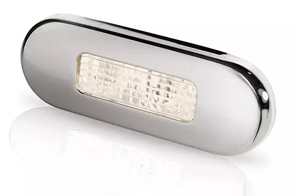 Hella Marine Surface Mount Oblong LED Courtesy Lamp - Warm White LED - Stainless Steel Bezel