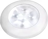 Hella Marine Slim Line LED 'Enhanced Brightness' Round Courtesy Lamp - White LED - White Plastic Bezel - 12V