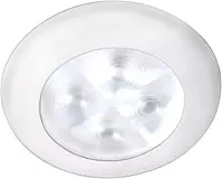 Hella Marine Slim Line LED 'Enhanced Brightness' Round Courtesy Lamp - White LED - Stainless Steel Bezel - 12V