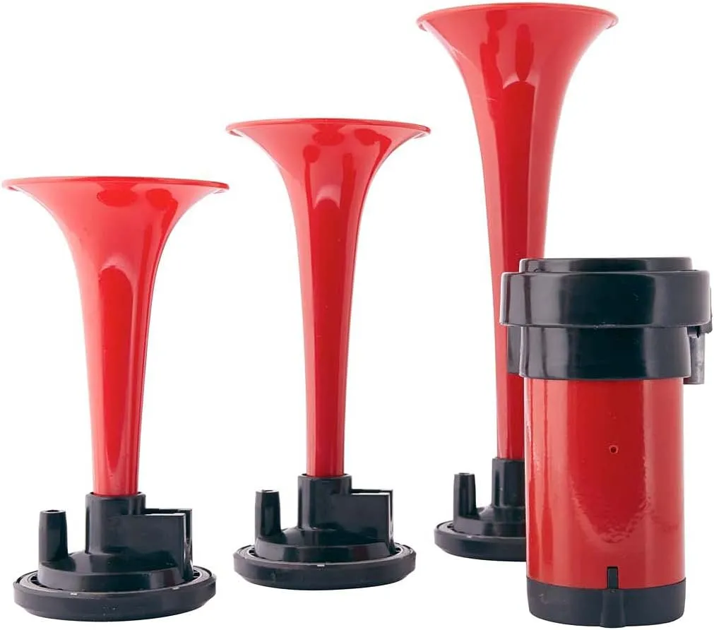 HELLA 003001671 Triple-Tone Air Horn Kit with 12V Air Compressor and Mounting Bracket Triple Tone