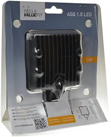 HELLA 357103002 ValueFit 4 Square 1.0 LED Close Range Worklight, Black