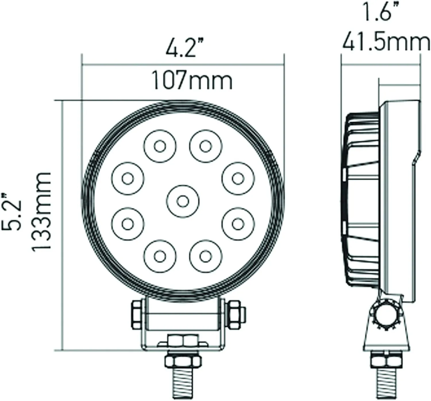 HELLA 357101002 ValueFit 5 Round 1.0 LED Close Range Worklight, Black