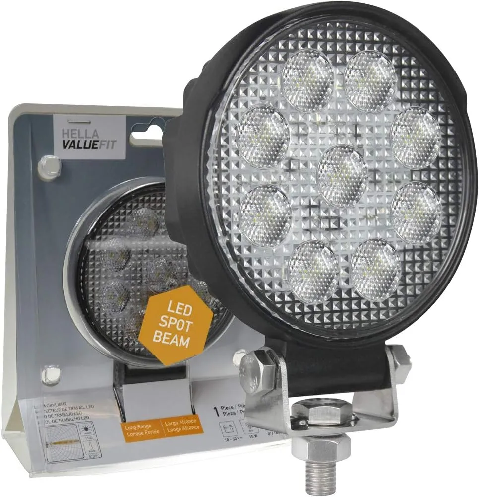 HELLA 357101002 ValueFit 5 Round 1.0 LED Close Range Worklight, Black