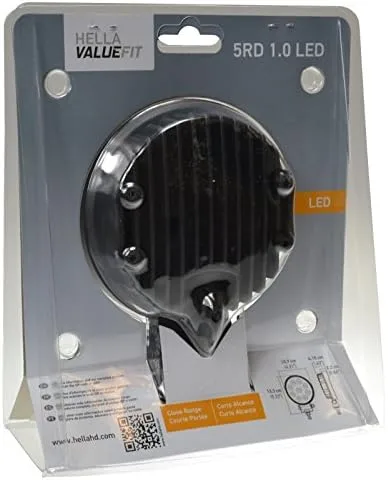 HELLA 357101002 ValueFit 5 Round 1.0 LED Close Range Worklight, Black
