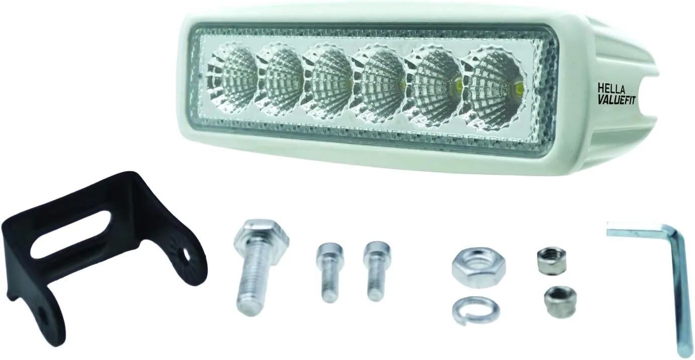 HELLA 357203051 ValueFit White Mini Light Bar (6 LED Flood beam)