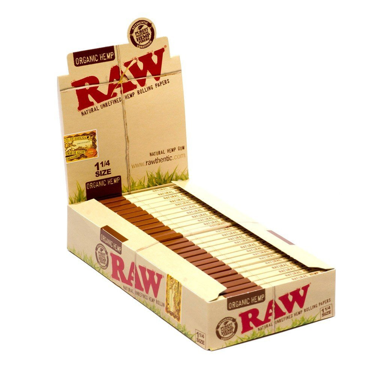 RAW® - Organic Hemp 1 1/4 Size Rolling Papers -Display of 24
