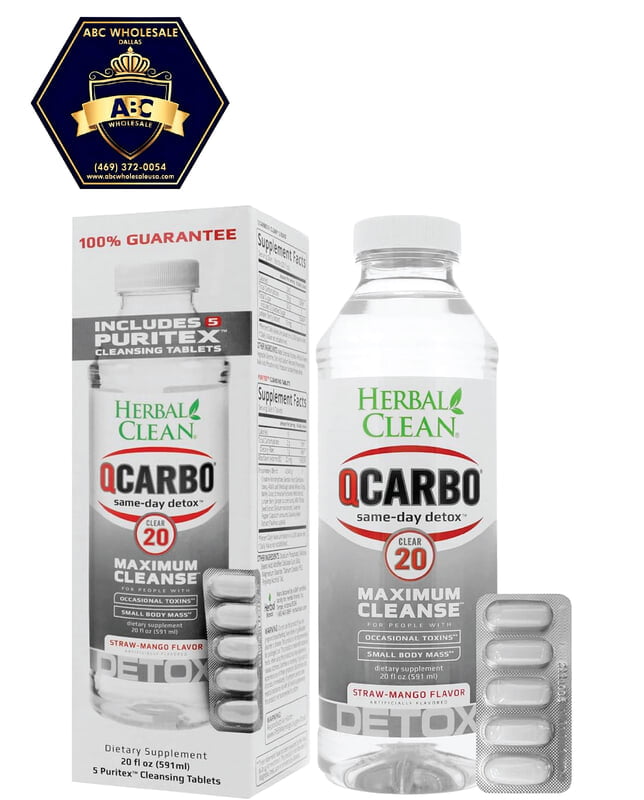 HERBAL CLEAN Q CARBO (CLEAR 20) W 5 PURITEX CLEANSING TABLETS