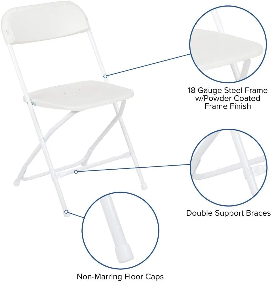 Flash Furniture Hercules Series Commercial-Grade Plastic Folding Chair - 650LB Weight Capacity