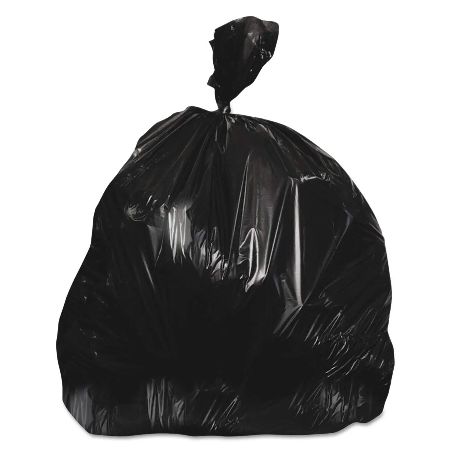 Heritage Z8648WKR01 High-Density Coreless Can Liners, 56 gal, 22 mic, 43 x 48, Black, 150/Carton