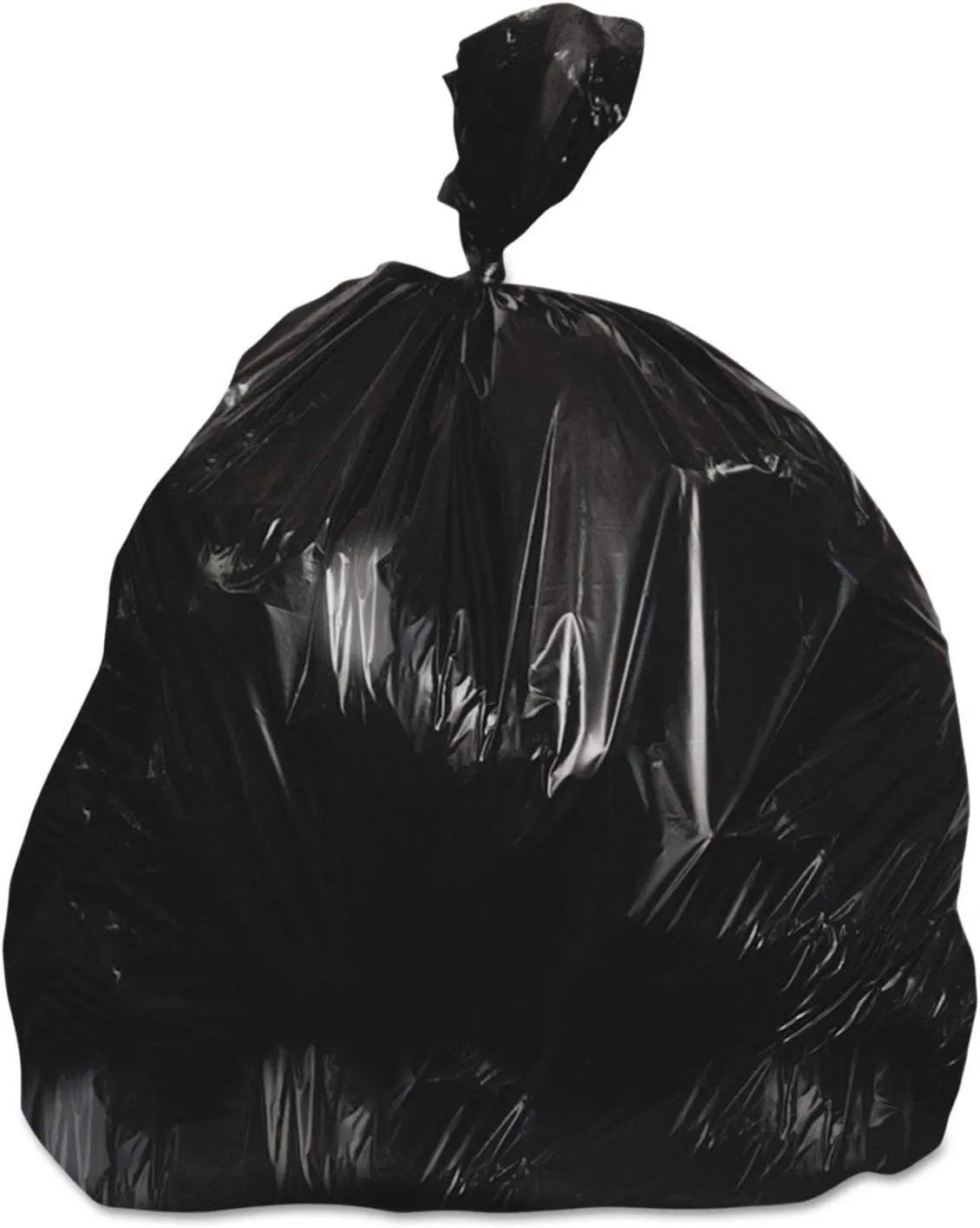 Heritage Z8648WKR01 High-Density Coreless Can Liners, 56 gal, 22 mic, 43 x 48, Black, 150/Carton