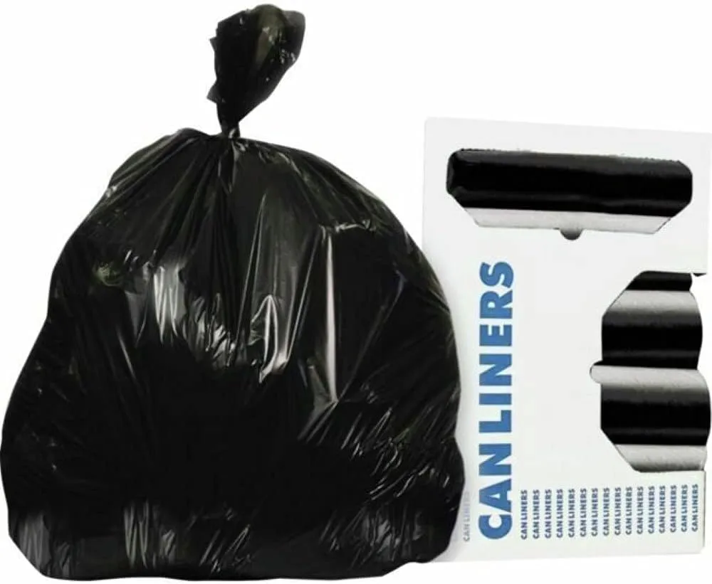 Heritage AccuFit 1.3mil Black Can Liners - 23 gal - 28 x 45 in - 200/Carton