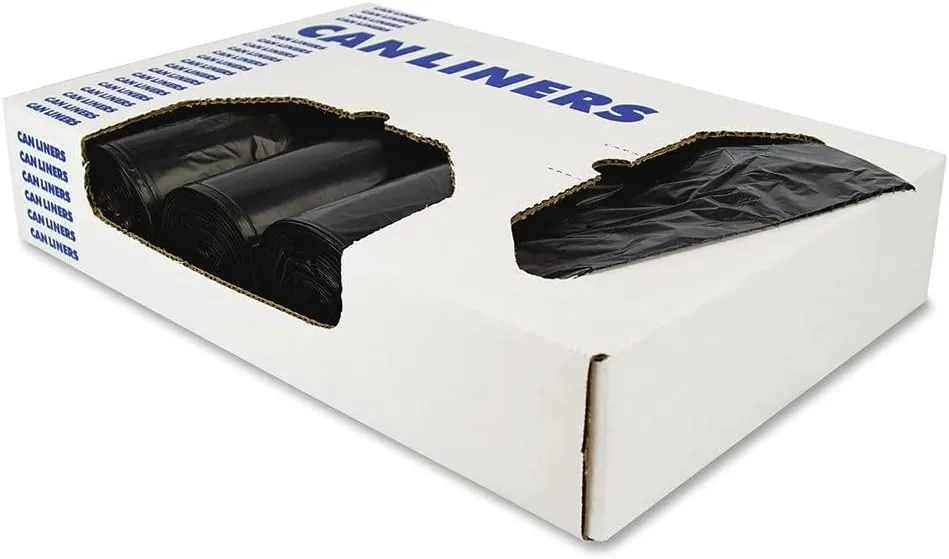 Heritage AccuFit 1.3mil Black Can Liners - 23 gal - 28 x 45 in - 200/Carton