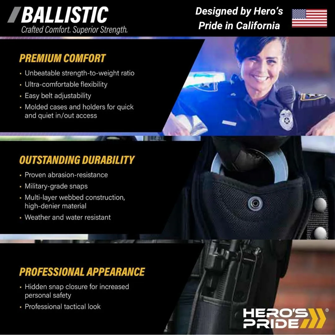 Hero's Pride Molded Ballistic Deluxe Radio Holder - Secure, Convenient Nylon Radio Holster for Duty Belt