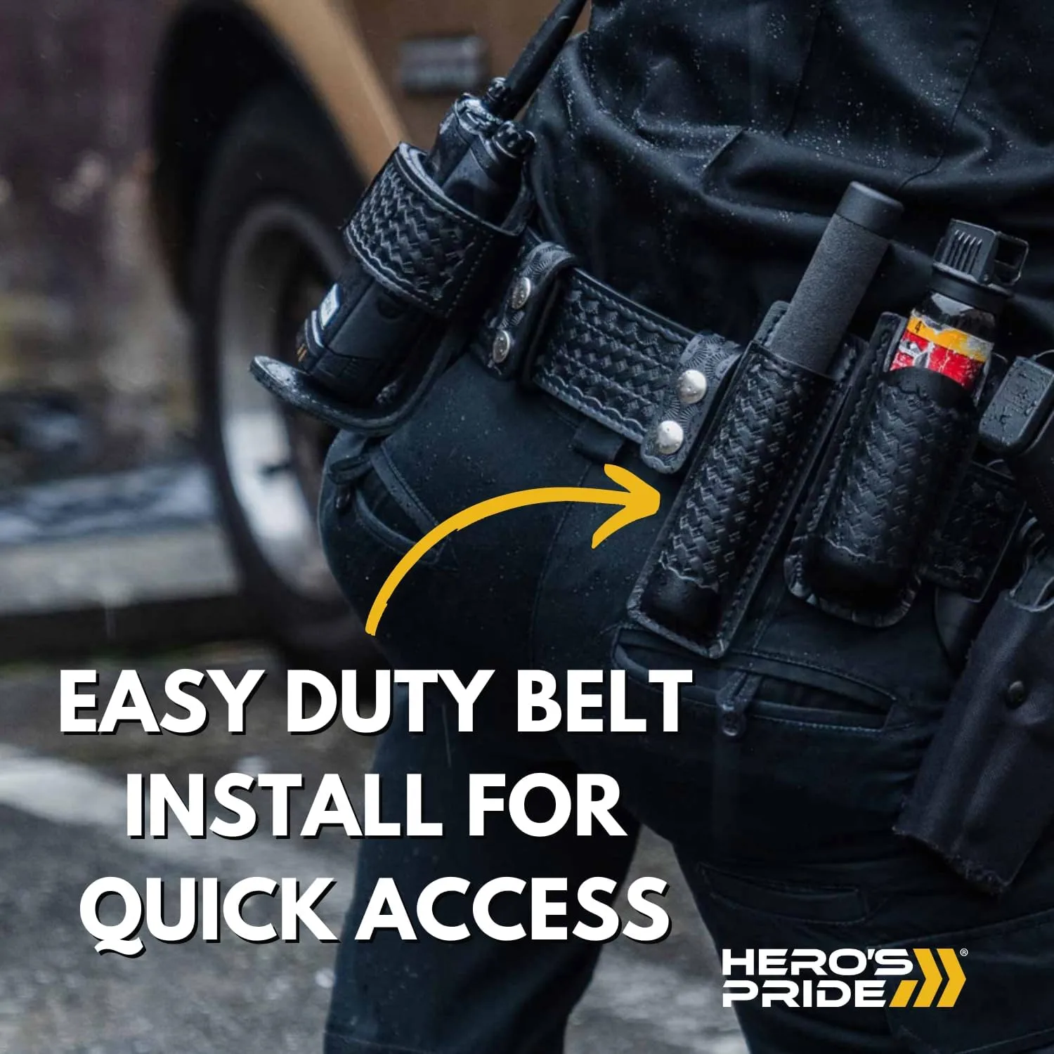 HERO'S PRIDE AirTek Open Top Baton Holder Leather Holster