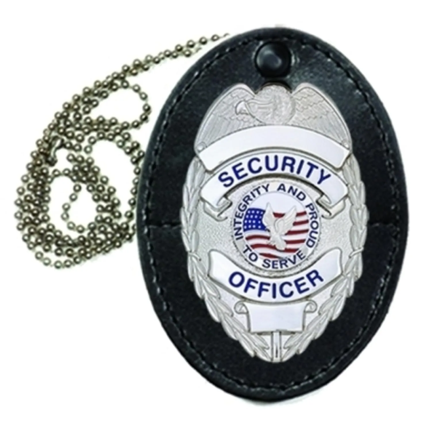 Badge Holder, Universal, Black, Leather
