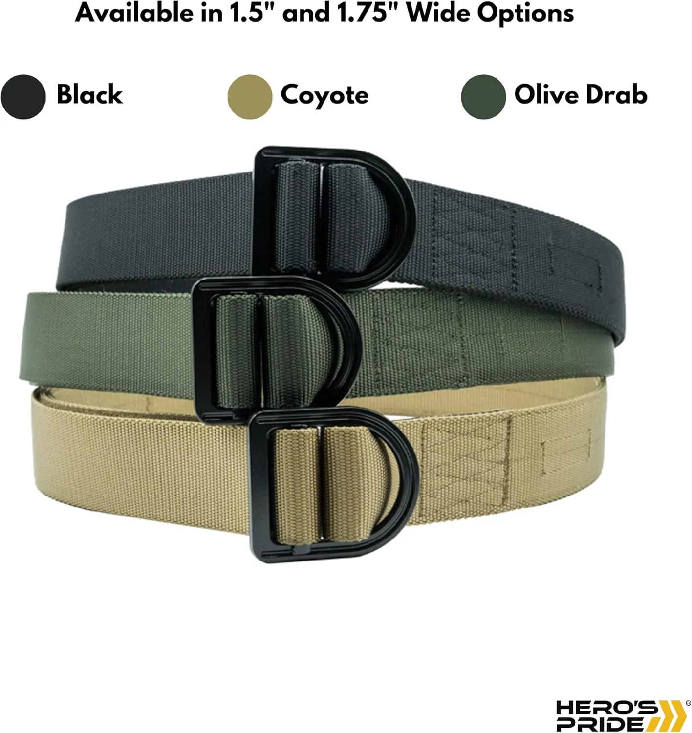 HERO'S PRIDE Tactical Duty Belt, High-Grade Nylon Webbing