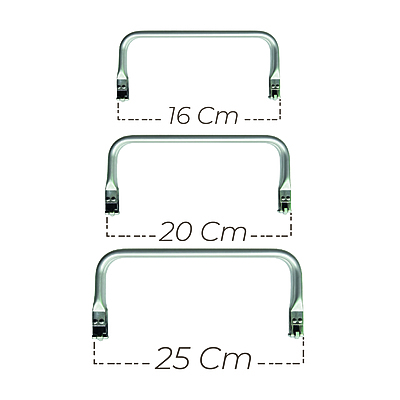 Herraje En Aluminio Bolsos 25 cm Plata paquete x 5 unidades Herraje En Aluminio Bolsos 25 cm Plata paquete x 5 unidades