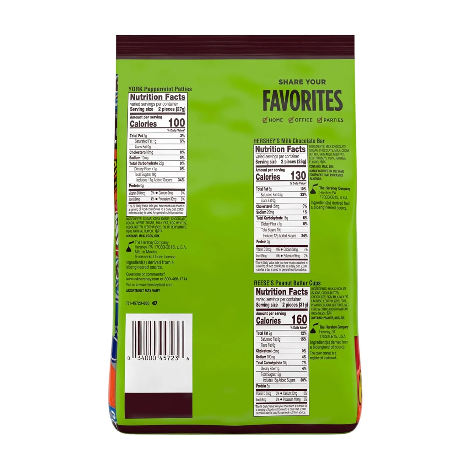 HERSHEY'S Assorted Chocolate Flavored Candy Party Pack, 30.22 oz Chocolate 30.22 Ounce (Pack of 1)