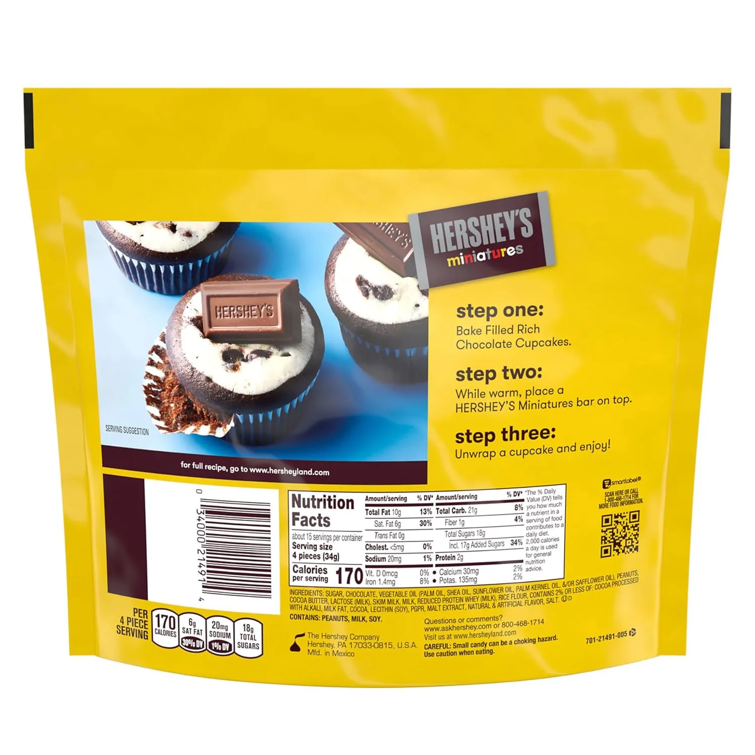 HERSHEY'S Miniatures Assorted Chocolate Candy Family Pack, 17.6 oz 17.6 Ounce (Pack of 1)