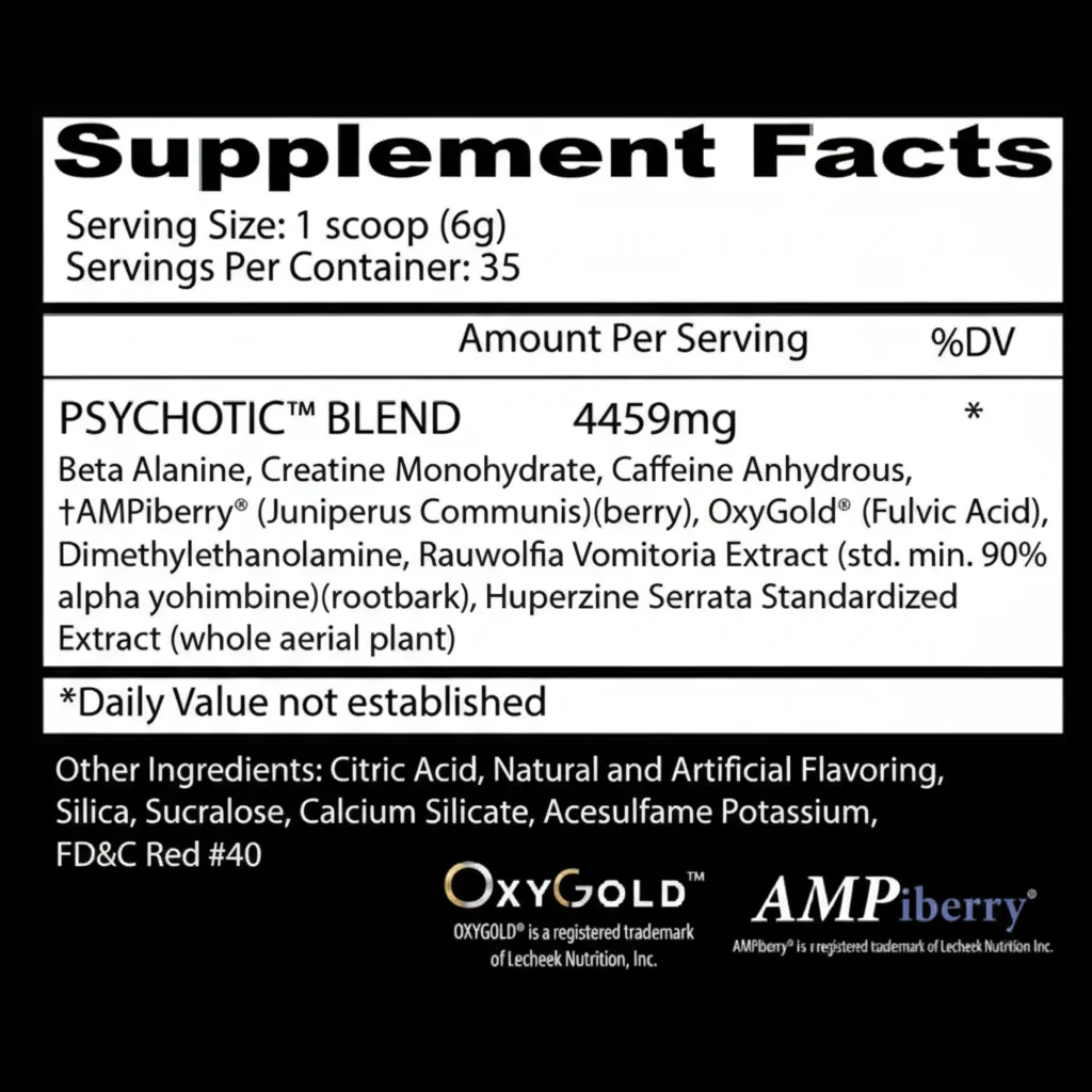 Insane Labz Psychotic Pre-Workout 35 servings | طاقة المهرج الاسود