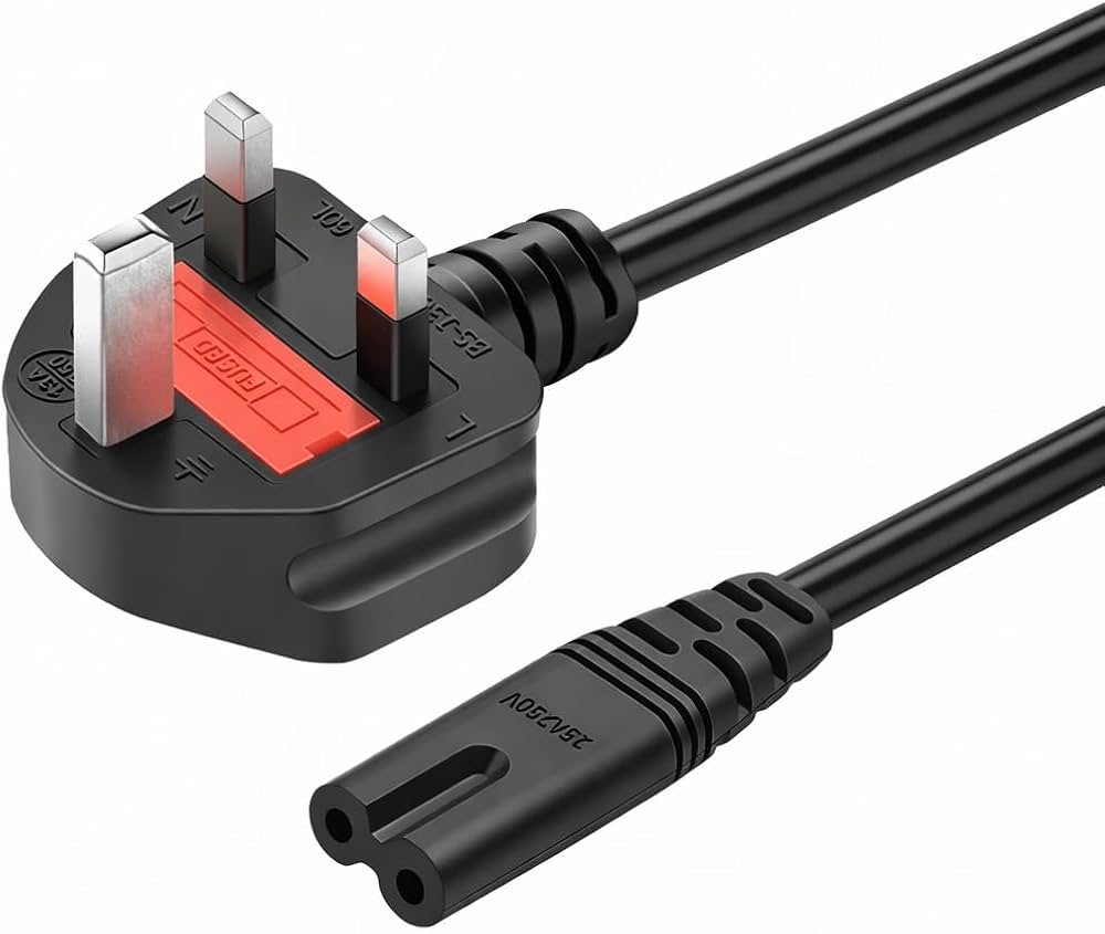 Power Supply Cable, 10A, 250v, Power Cable 2Pins, UK Plug, 1.5 meter