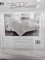 BellaRusso “Ivory Dreams” 3-Piece Reversible Coverlet Set (Queen)