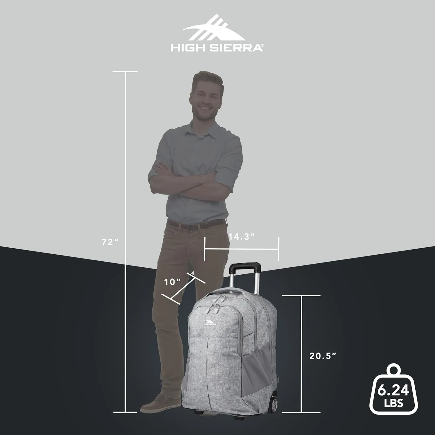 High Sierra Powerglide Pro Backpack With 15.6in Laptop Pocket, Silver