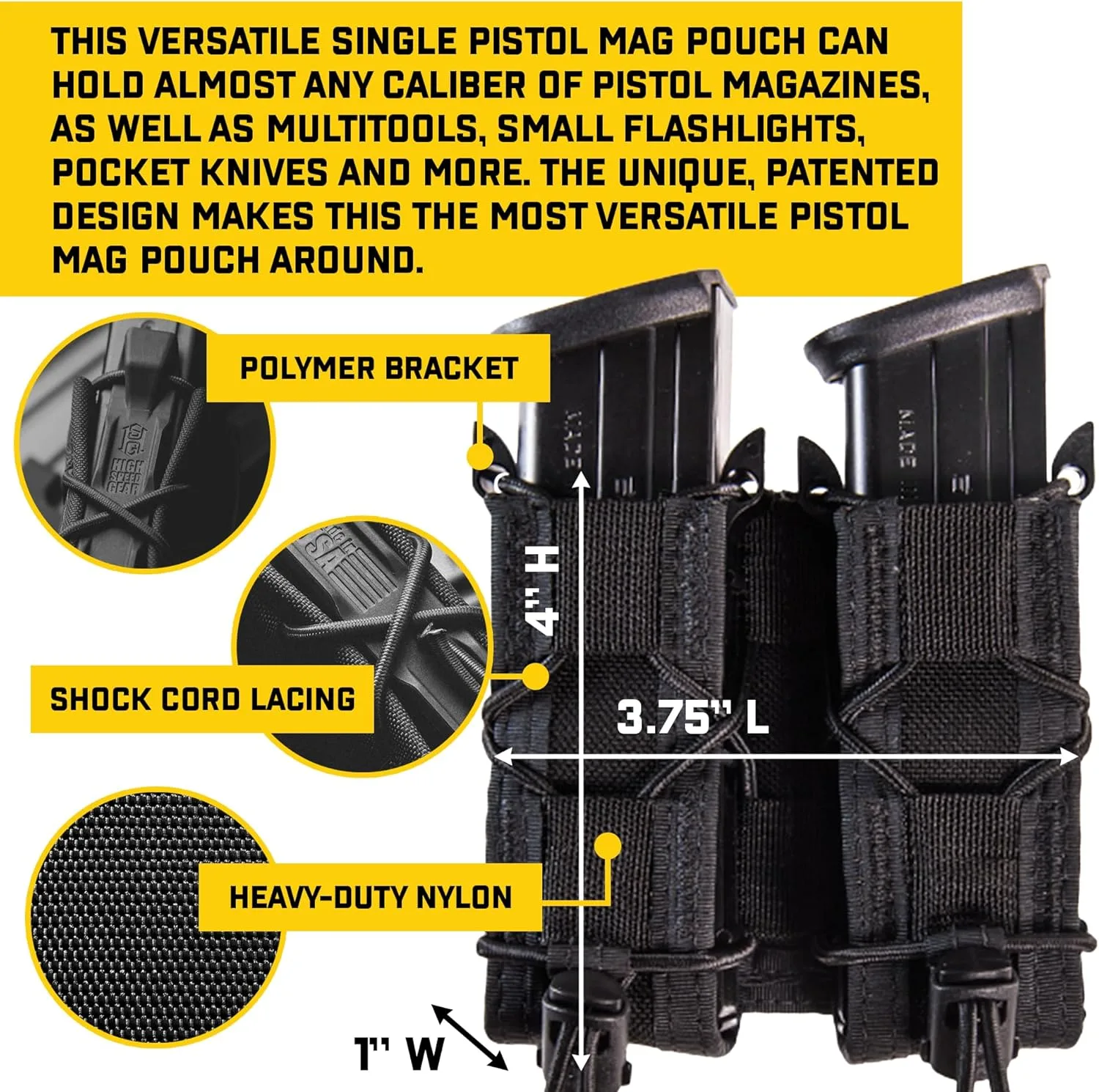 High Speed Gear Pistol TACO Single Magazine Pouch, MOLLE