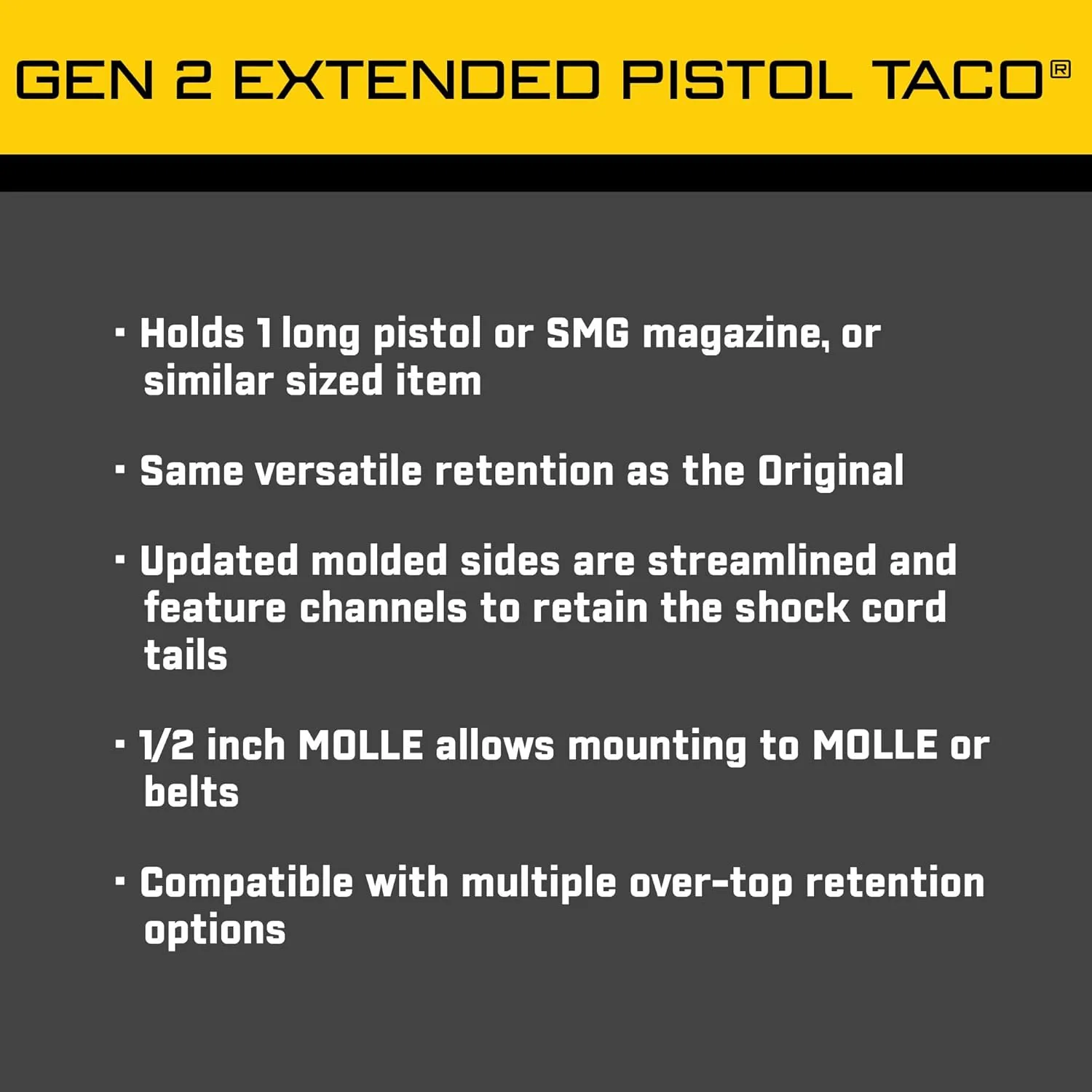 High Speed Gear - GEN 2 Extended Pistol TACO MOLLE Mag Pouch