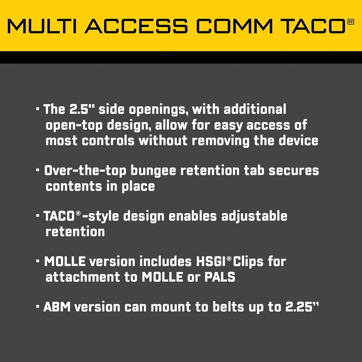 High Speed Gear Multi-Access Comm (MAC) TACO MOLLE Radio Pouch